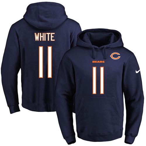 Nike Bears #11 Kevin White Navy Blue Name & Number Pullover NFL Hoodie